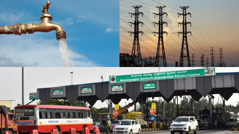 ನೀರು, ವಿದ್ಯುತ್, ಟೋಲ್ ದರ ಏರಿಕೆ - ಏ.1ರಿಂದ ಜನರ ಜೀವನ ದುಬಾರಿ 1 Water Bill Electricity Bill Toll Price Hike 1 1