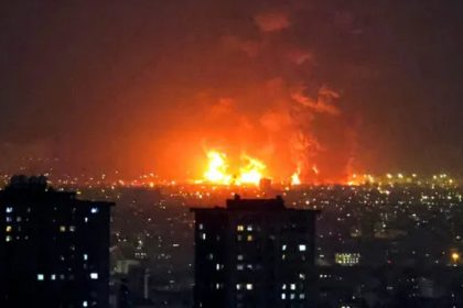 bombs oil depots in iran