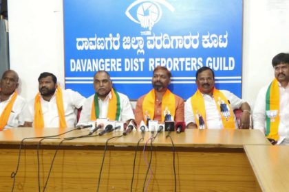 byelections for davangere south press meet by five bjp ticket aspirants