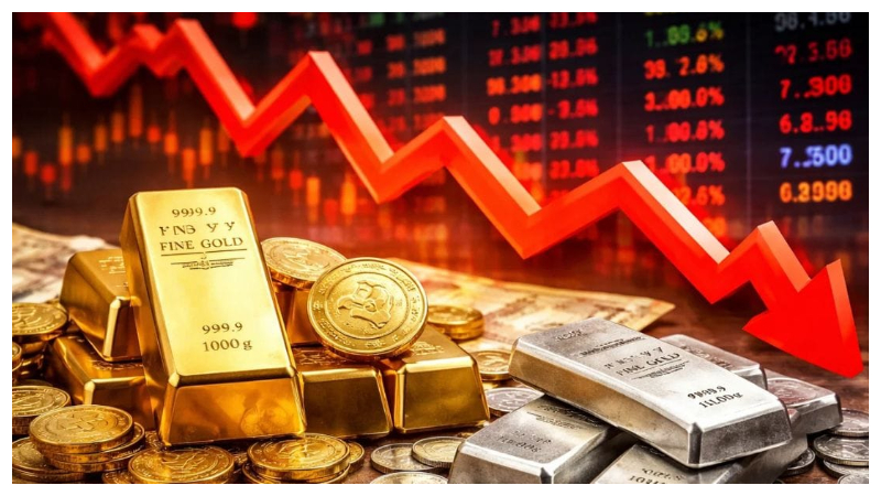 gold silver price drop market crash