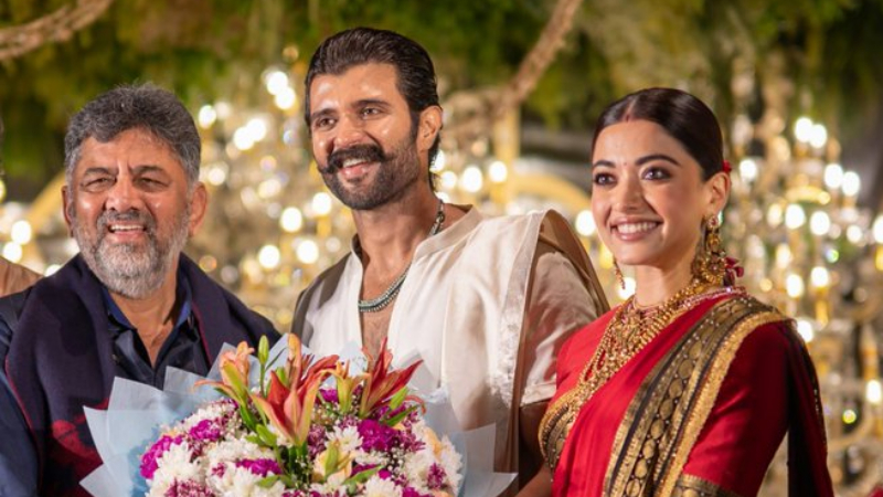 ವಿಜಯ್, ರಶ್ಮಿಕಾ ಆರತಕ್ಷತೆಗೆ ತೆರಳಿ ಶುಭಕೋರಿದ ಡಿಕೆ ಶಿವಕುಮಾರ್ 1 rashmika vijay dkshivakumar 1