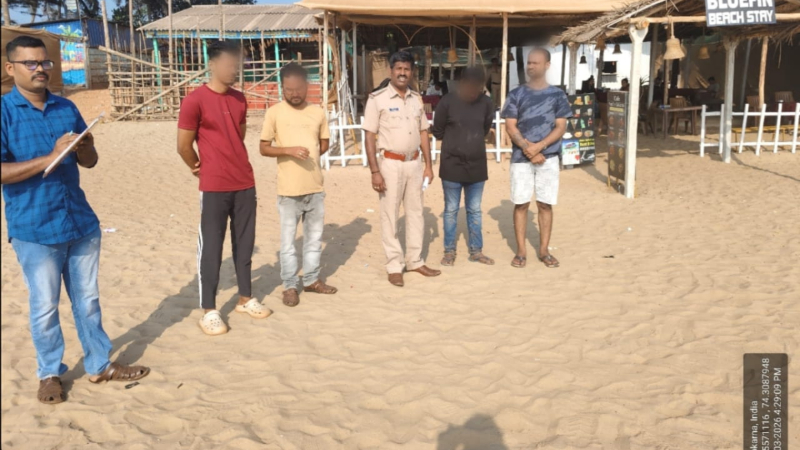 two techies arrested for smoking marijuana in gokarna beach