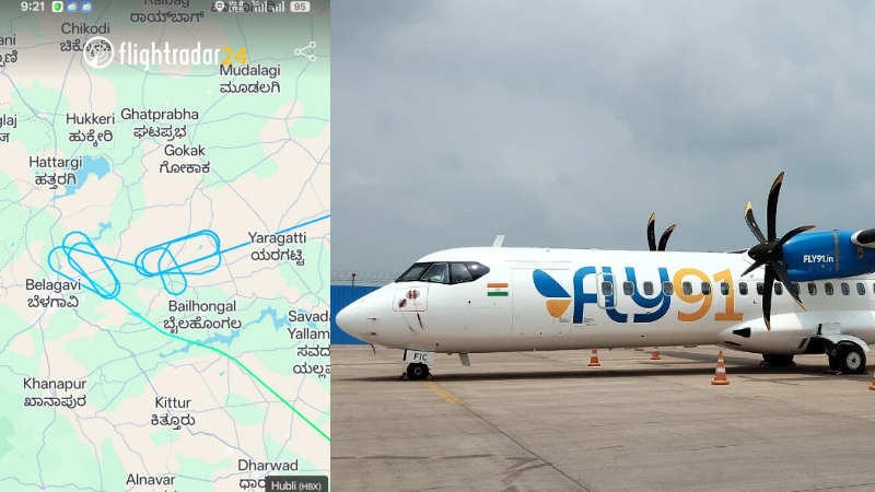 Fly91 Flight Faces Landing Delay Circles Over Hubballi