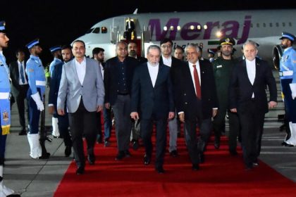Foreign Minister Abbas Araqchi arrives at the Nur Khan air base in Rawalpindi