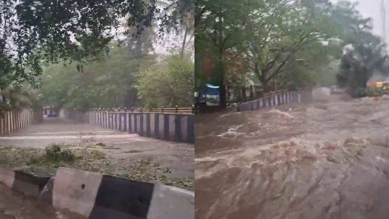 Heavy Rain in Bengaluru Fear again at KR Circle Underpass A major tragedy was avoided by a few minutes