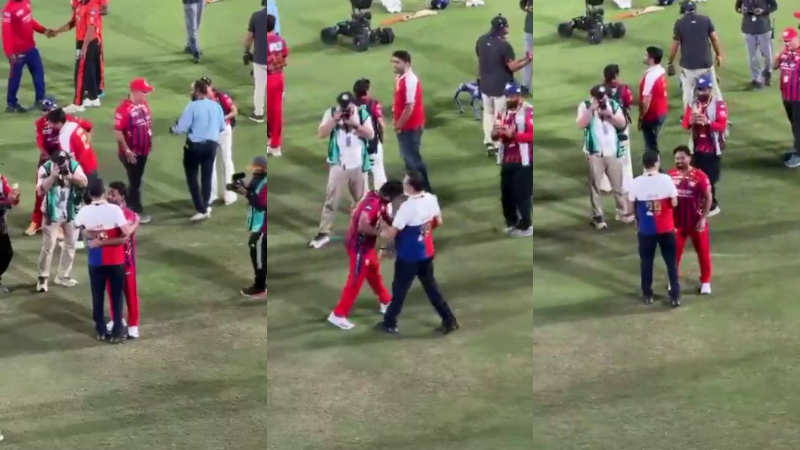 IPL 2026 Sanjiv Goenka shares a celebratory hug with Rishabh Pant on the field after Lucknow Super Giants 1