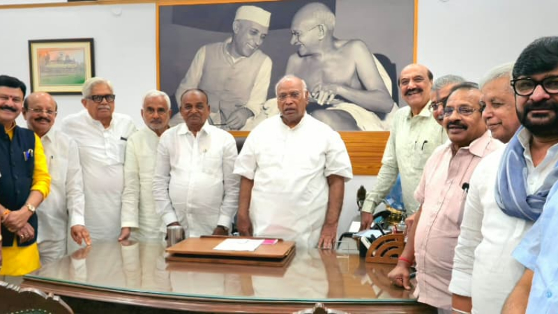 MLAs Meet Mallikarjun Kharge in Delhi