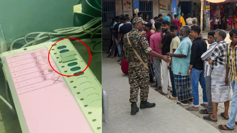 West Bengal Election BJP button on EVM taped Perfume on buttons CEO Manoj Kumar Agarwal reports 77 EVM tampering cases hints at repoll on May 2 Diamond harbour falta 3