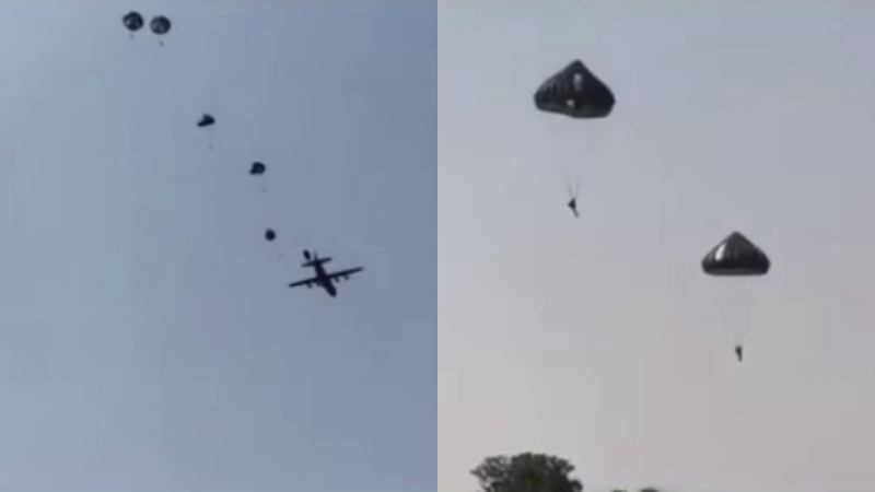 ballari soldiers injured parachute training