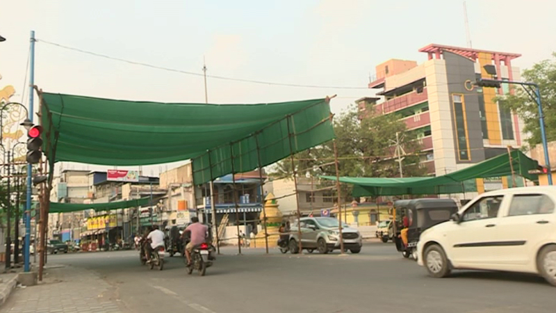 ballari summer road traffic green mat