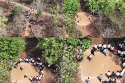 drone camera captures footage of people gambling in bhadravati forest 19 detained
