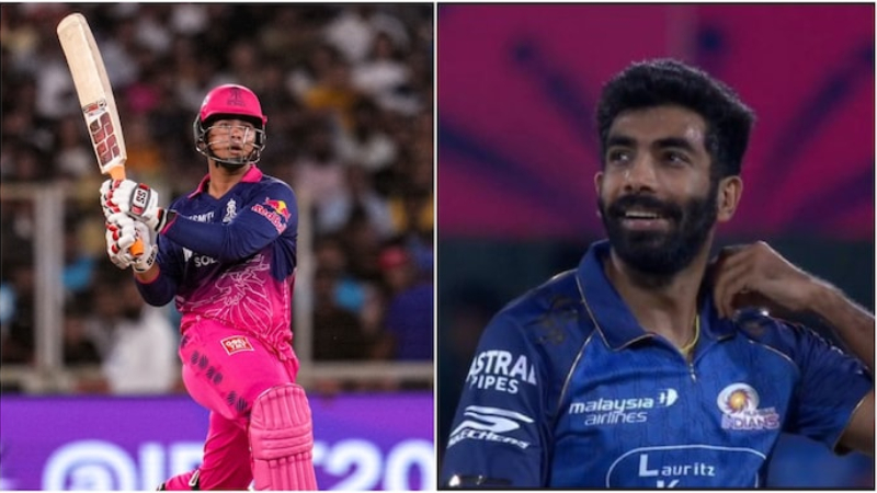 ipl 2026 Vaibhav Sooryavanshi stuns Jasprit Bumrah with first ball six Mumbai Indiansace can only smile