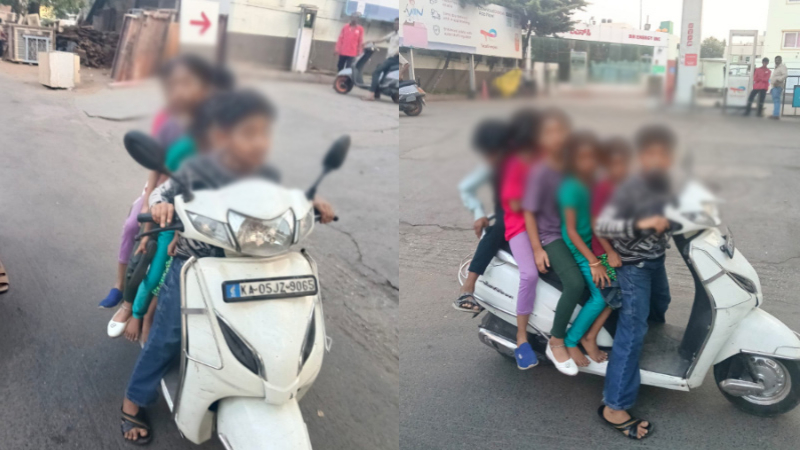 kids illegally ridding scooter 1
