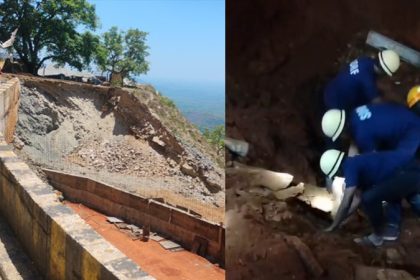 shivamogga hulikal ghat hill collapse three labours died