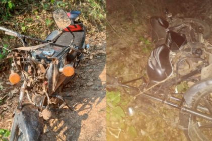 wild elephant attack on bike in chikkamagaluru