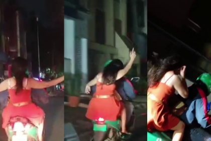 womans crazy behavior on bike