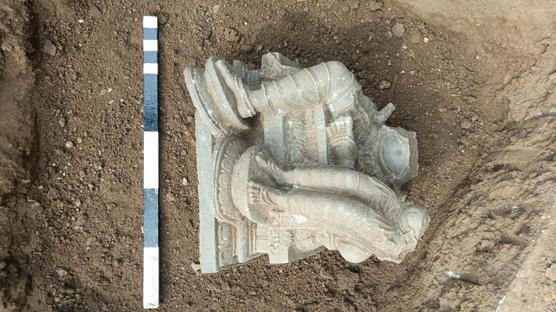 ASI Excavation in Hampi Beheaded Alwar idols discovered 2