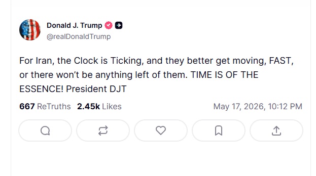 Clock is Ticking or There Wont Be Anything Left of Them Trumps New Warning To Iran