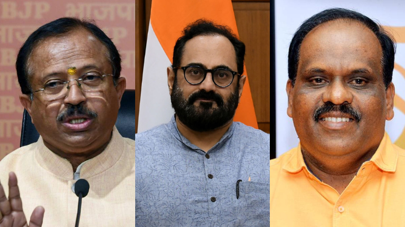 Grand Entry of BJP in Kerala BJP has won 3 seats so far Chathannur Nemom Rajeev Chandrasekhar BB Gopakumar Muraleedharan