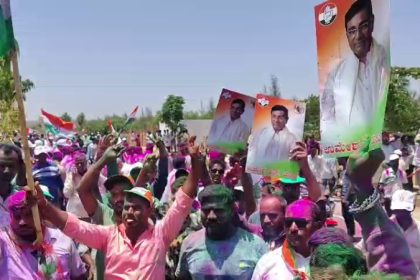 Huge lead in Bagalkote Congress begins victory celebration