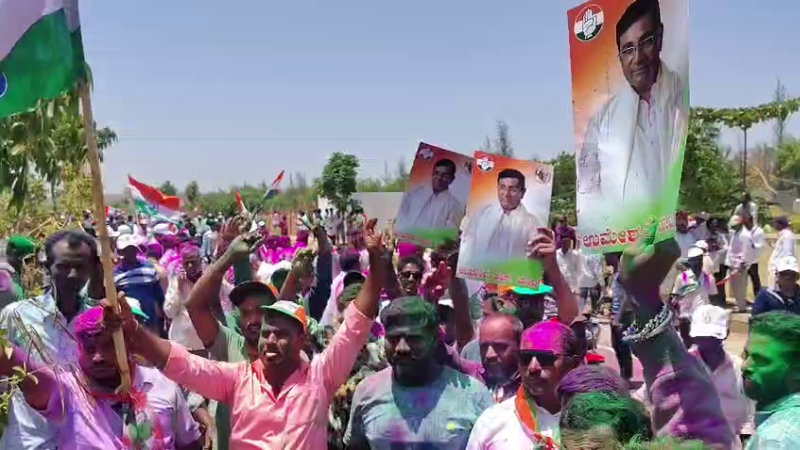 Huge lead in Bagalkote Congress begins victory celebration