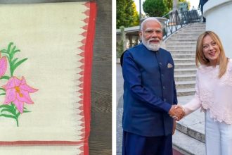 PM Modi gifts Manipurs Shirui Lily silk stole to Italy PM Meloni