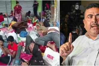People at the Hakimpur border area in North 24 Parganas reportedly to return to Bangladesh illegals immigrants Suvendu Adhikari West Bengal