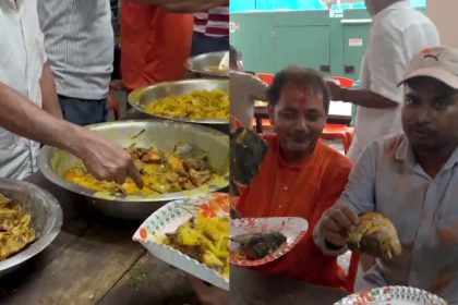 West Bengal BJP workers enjoy the meal of fish curry