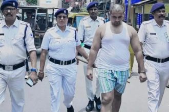 West Bengal Howrah police parades criminal Akash Singh in vest underwear