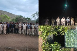 forest department personnel launch operation to capture leopard in male mahadeshwara hills