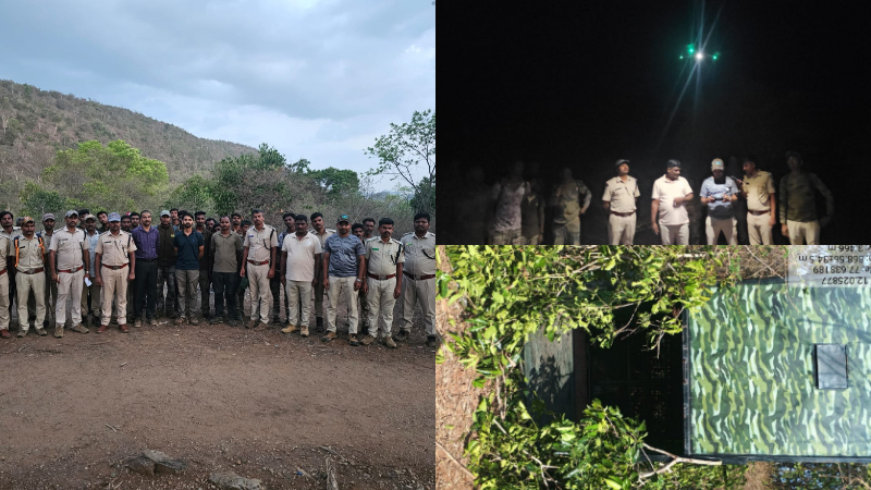 forest department personnel launch operation to capture leopard in male mahadeshwara hills