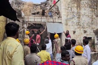roof of house collapses due to heavy rain sleeping children husband and wife buried alive