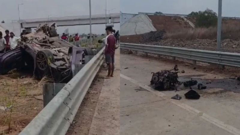 2 Killed As BMW Z4 Crashes At 250 kmph Near Mumbai Body Parts Scattered
