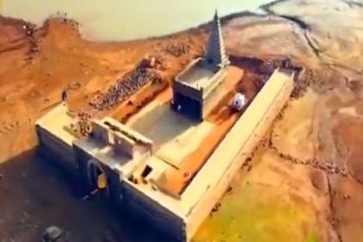 51 Years Underwater Historic Vitthal Temple Reemerges as Hidkal Dam Dries Up Attracting Thousands of Devotees