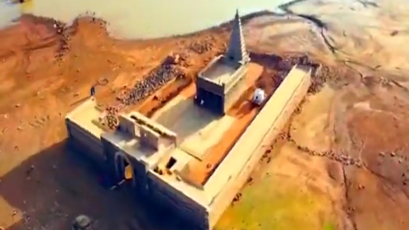 51 Years Underwater Historic Vitthal Temple Reemerges as Hidkal Dam Dries Up Attracting Thousands of Devotees