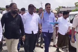 A work costing Rs 33 crore collapsed in 10 days Ballari MP Tukaram abused locals by using obscene words for questioning them