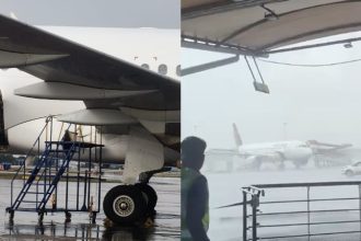 Air India Damaged At Delhi Airport