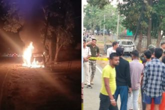Car Set On Fire Over Sand Mining Dispute In Chhattisgarh