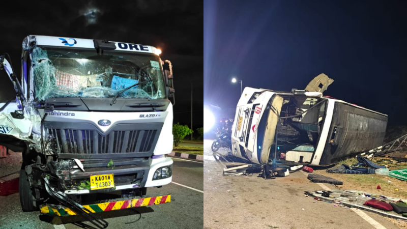 Chitradurga Lorry Private Bus Accident