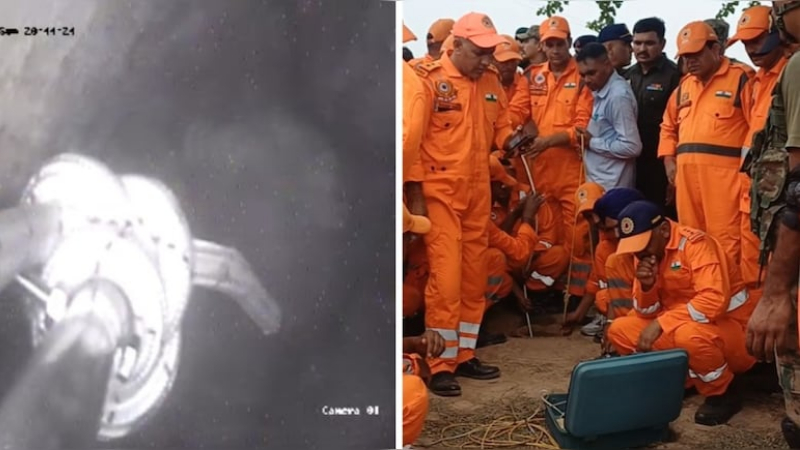 Haryana 4 year Boy fell into borewell 1
