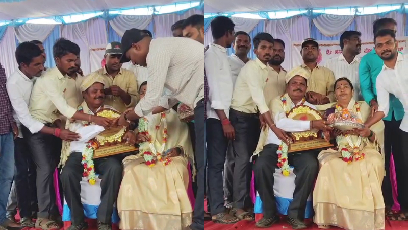 Old Students gifted gold ring to their teacher