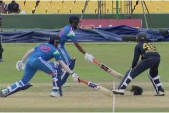 Sri Lanka A Team Tri Series Priyansh Arya run out in bizarre manner against Sri Lanka A