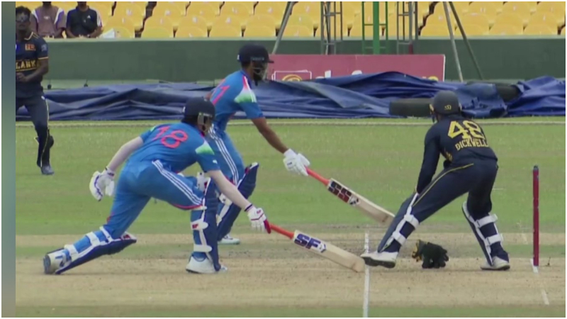 Sri Lanka A Team Tri Series Priyansh Arya run out in bizarre manner against Sri Lanka A
