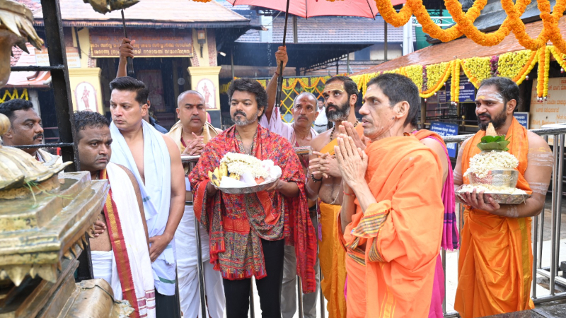 Tamil Nadu CM Vijay Offers Prayers To Kollur Mookambika