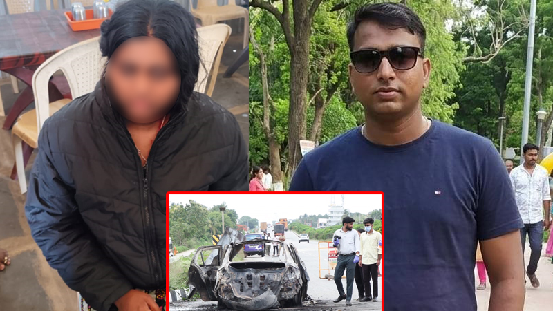 Tumkur Car Fire Ramya Nagendra 2
