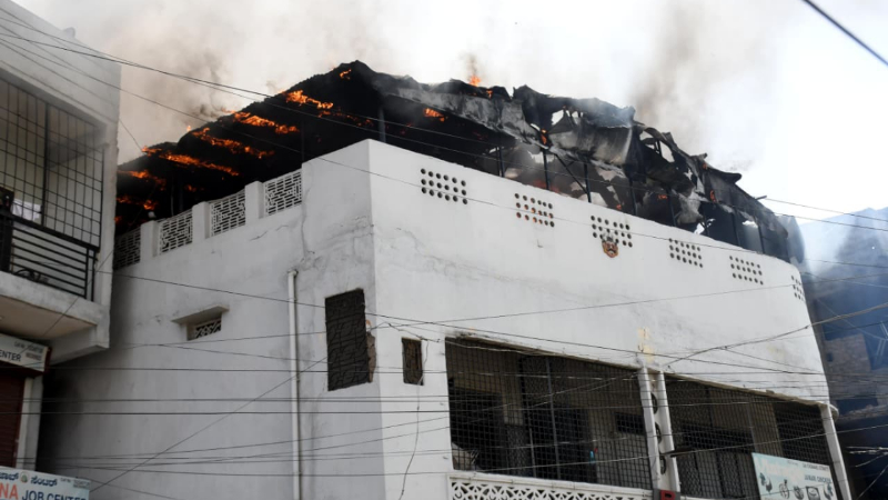 fire accident at a bar in kalaburagi
