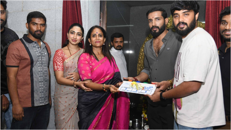 Actress Saniya Iyer and deepa Iyer Claps the Board for Upcoming Kannada Film Sampige 1