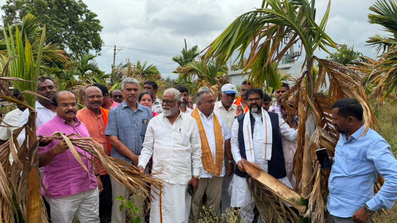BJP Team Visits Kanakapura Drought Places