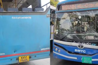 Bengaluru 3 Injured as Two BMTC Buses Collide Near Laggere Bridge