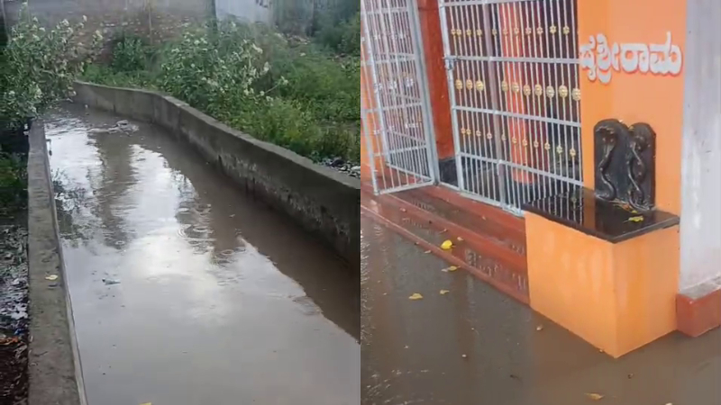 Drainage Mess Near Historic Hanuman Temple in Bagalkots Lokapur Dirty Water Enters Premises Sparks Devotee Outrage